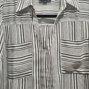 Green stripped Fortune + Ivy blouse